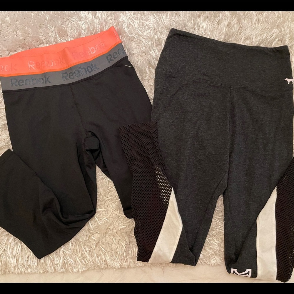 Reebok Crop Legging & Pink Victoria Secret Legging